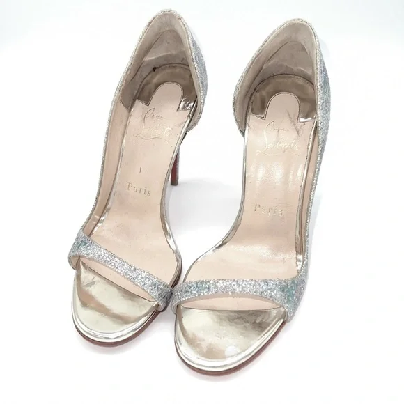 Christian Louboutin Multicolor Toboggan 100 Glittered Solaria Specchio Pumps